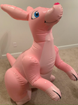Inflatable pink kangaroo suit