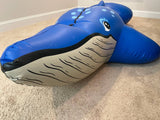 Inflatable blue whale suit