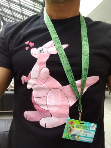 Fitted T-shirt - "Pink Kangaroo" by Arin