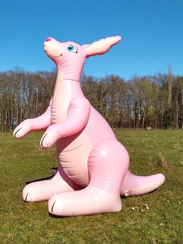 Inflatable pink kangaroo by Arin